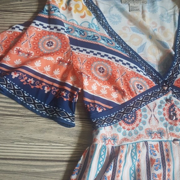 Boho Coral Maxi Dress S-L - Picture 6 of 6